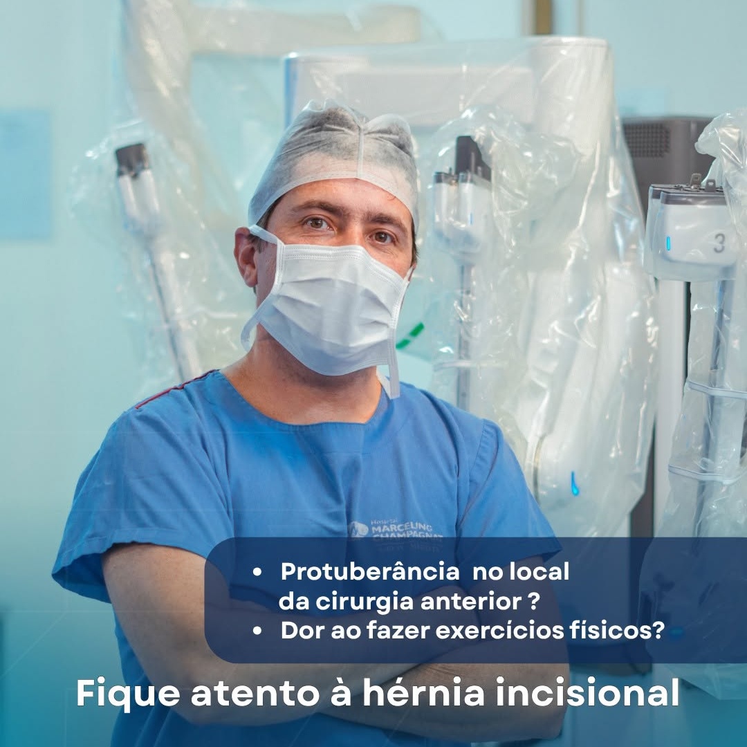 hernia incisional que ocorre no local da cicatriz de cirurgia anterior